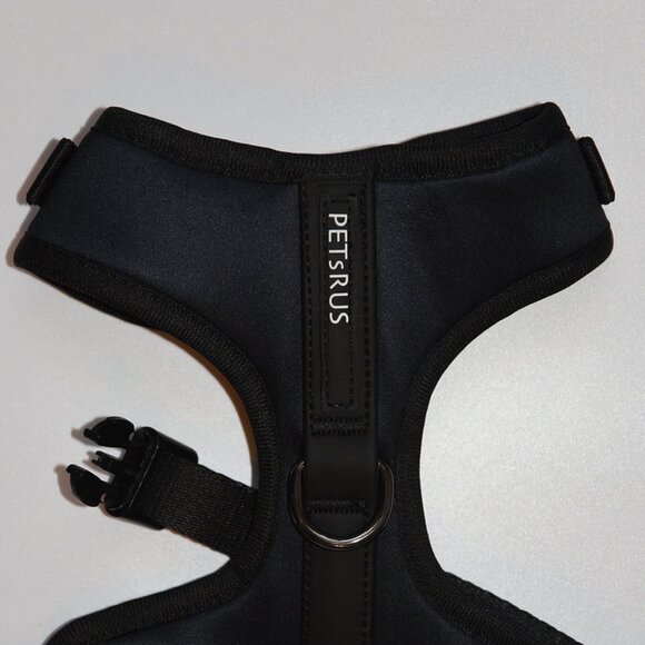 PETsRUS Premium No Pull Dog Harness 2 Leash Clips Ivory Charc Leather - Picture 1 of 12